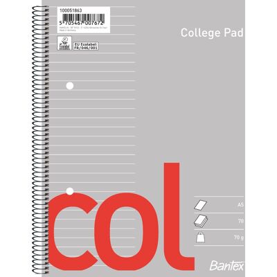 Bantex Col Kollegieblok A5+ Linjeret Bantex Col Kollegieblok A5+ Linjeret