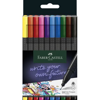 Faber-Castell Grip Fineliner 10 Farver Faber-Castell Grip Fineliner 10 Farver