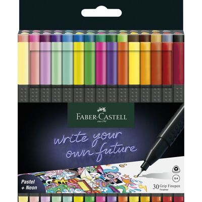 Faber-Castell Grip Fineliner 30 Farver Faber-Castell Grip Fineliner 30 Farver