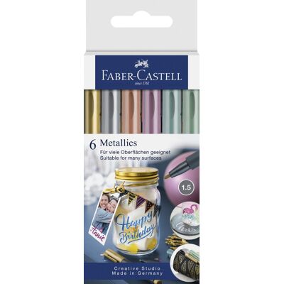 Faber-Castell Metallics Marker 6 Farver Faber-Castell Metallics Marker 6 Farver