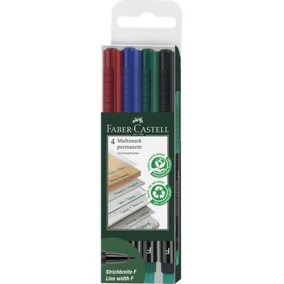 Faber-Castell Multimark Marker F 4 Farver Faber-Castell Multimark Marker F 4 Farver