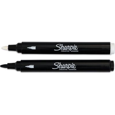 Sharpie Creative Akryl Marker Sort/hvid 2 Stk Sharpie Creative Akryl Marker Sort/hvid 2 Stk