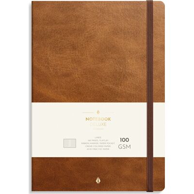 Burde Deluxe Notesbog, B5, Linjeret, Brown Burde Deluxe Notesbog, B5, Linjeret, Brown