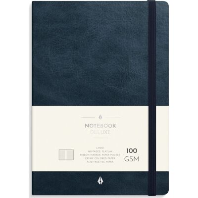 Burde Deluxe Notesbog, A5, Linjeret, Blue Burde Deluxe Notesbog, A5, Linjeret, Blue