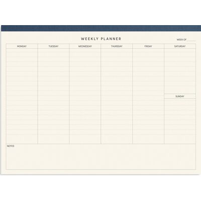 Burde Weekly Planner Kalenderblok Burde Weekly Planner Kalenderblok