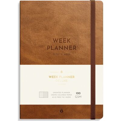 Burde Deluxe Week Planner Udateret Kalender, A5 Burde Deluxe Week Planner Udateret Kalender, A5