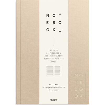 Burde A5 Notesbog Beige - Notesbog Burde A5 Notesbog Beige - Notesbog