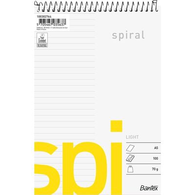 Bantex Spi Spiralblok A5 Linjeret Bantex Spi Spiralblok A5 Linjeret
