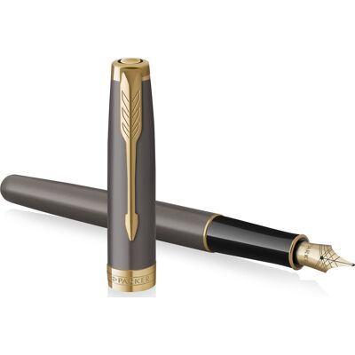 Parker Sonnet Grey Gt Fyldepen F Parker Sonnet Grey Gt Fyldepen F