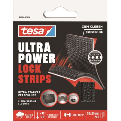 Tesa Ultra Power Lock Strips, 25mm X 5cm Tesa Ultra Power Lock Strips, 25mm X 5cm