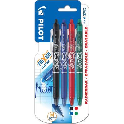 Pilot Frixion Clicker M Valuepack 4 Farver Pilot Frixion Clicker M Valuepack 4 Farver