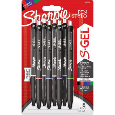 Sharpie S-Gel Rollerpen 8 Assorterede Farver Sharpie S-Gel Rollerpen 8 Assorterede Farver