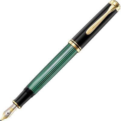 Pelikan Souverän 400 Fyldepen, M, Black/green Pelikan Souverän 400 Fyldepen, M, Black/green