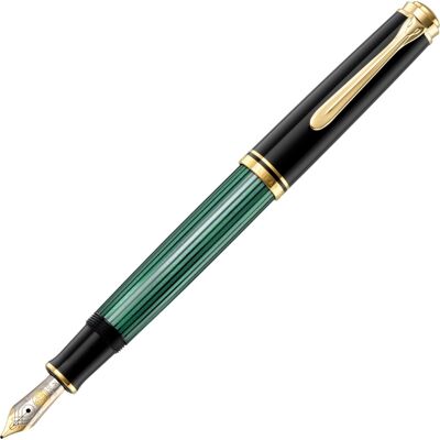 Pelikan Souverän 600 Fyldepen, F, Black/green Pelikan Souverän 600 Fyldepen, F, Black/green