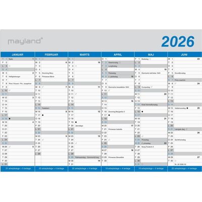 Mayland 2026 Kontorkalender Klassisk, A5 Mayland 2026 Kontorkalender Klassisk, A5