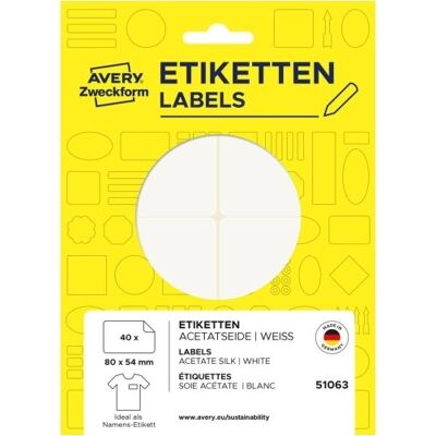 Avery 51063 Navneskilte Håndskrift, 80x54mm, Silke Avery 51063 Navneskilte Håndskrift, 80x54mm, Silke