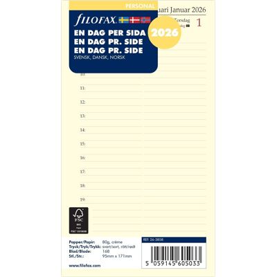 Filofax 2026 Refill Personal Dag Filofax 2026 Refill Personal Dag