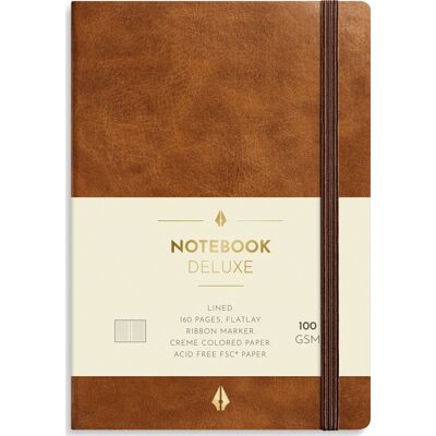 Burde Deluxe Notesbog, A6, Linjeret, Brown Burde Deluxe Notesbog, A6, Linjeret, Brown