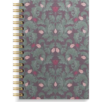 Burde Notesbog, A5, Linjeret, Burgundy Flowers Burde Notesbog, A5, Linjeret, Burgundy Flowers