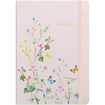 Burde Deluxe Notesbog, A5, Linjeret, Pink Meadow Burde Deluxe Notesbog, A5, Linjeret, Pink Meadow