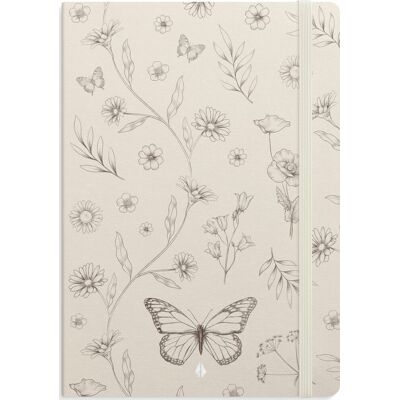 Burde Deluxe Notesbog, A5, Linjeret, Butterfly Burde Deluxe Notesbog, A5, Linjeret, Butterfly