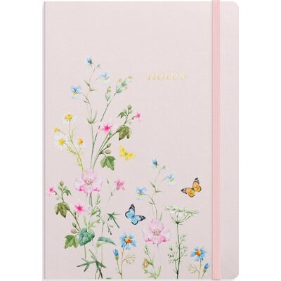 Burde Deluxe Notesbog, B5, Linjeret, Pink Meadow Burde Deluxe Notesbog, B5, Linjeret, Pink Meadow