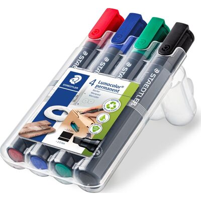 Staedtler 350 Permanent Marker 4 Farver Staedtler 350 Permanent Marker 4 Farver