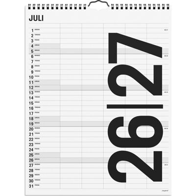Mayland 26/27 Vægkalender, Black & White Mayland 26/27 Vægkalender, Black & White