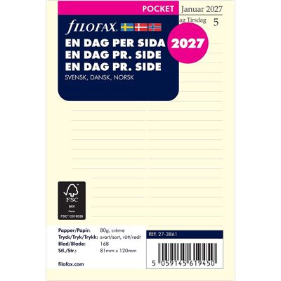 Filofax 2027 Refill Pocket Dag Filofax 2027 Refill Pocket Dag