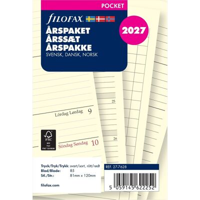 Filofax 2027 Refill Pocket Årspakke Filofax 2027 Refill Pocket Årspakke