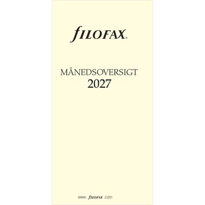 Filofax 2027 Refill Personal Månedsoversigt Filofax 2027 Refill Personal Månedsoversigt