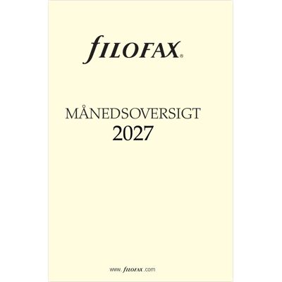 Filofax 2027 Refill Pocket Månedsoversigt Filofax 2027 Refill Pocket Månedsoversigt