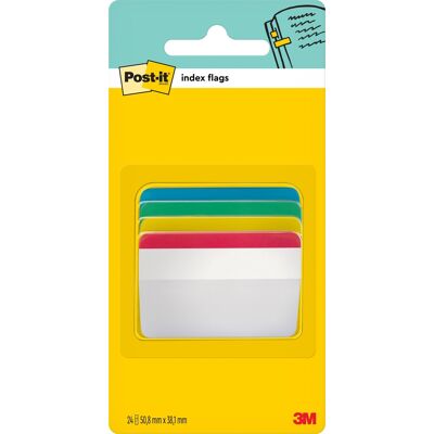 Post-It Strong Indexfaner, 50x38 Mm, Basisfarver Post-It Strong Indexfaner, 50x38 Mm, Basisfarver