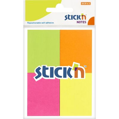 Stick'N Notes, 38x50 Mm, 4 Neonfarver Stick'N Notes, 38x50 Mm, 4 Neonfarver