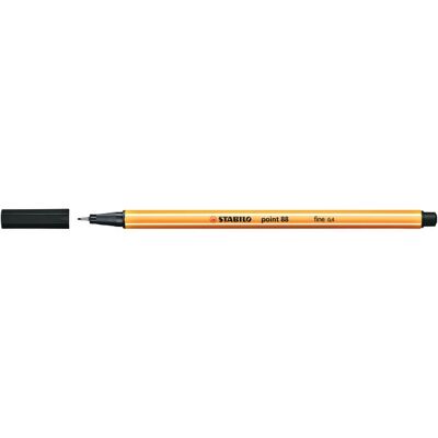 STABILO Point 88 Fineliner - Sort - 0,4mm - Vandtæt blæk STABILO Point 88 Fineliner - Sort - 0,4mm - Vandtæt blæk