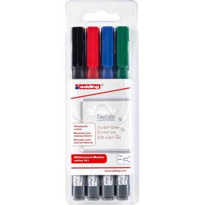 Edding 361 Whiteboard Marker 4 Farver Edding 361 Whiteboard Marker 4 Farver