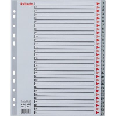 Esselte Maxi Register A4 Plast Grå 1-31 Esselte Maxi Register A4 Plast Grå 1-31