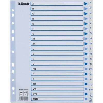 Esselte Maxi Register A4 Plast Hvid A-Å Esselte Maxi Register A4 Plast Hvid A-Å