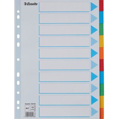 Esselte Faneblad A4 Karton 10 Faner Esselte Faneblad A4 Karton 10 Faner