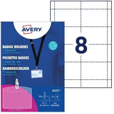 Avery 4825 Navneskilteholdere Med Nøglesnor Avery 4825 Navneskilteholdere Med Nøglesnor