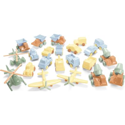 Dantoy Pastel Genbrugs Biler Og Fly, 20 Stk. Dantoy Pastel Genbrugs Biler Og Fly, 20 Stk.