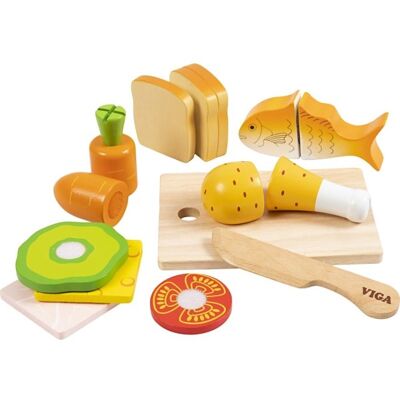 Viga Toys Træ Frokost Skære Sæt - Børnespil Køkkenrolle Viga Toys Træ Frokost Skære Sæt - Børnespil Køkkenrolle