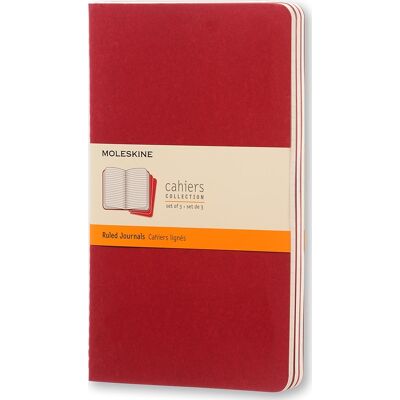 Moleskine Cahier Notesbog L Linj. Rød Moleskine Cahier Notesbog L Linj. Rød