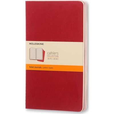 Moleskine Cahier Notesbog L Linj. Rød Moleskine Cahier Notesbog L Linj. Rød