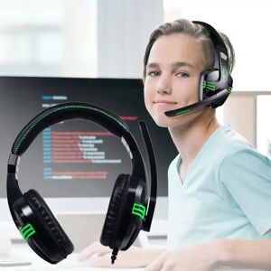 Satana Gamer Pc Headset M/mikrofon Og Stereo Lyd - Sort/grøn -