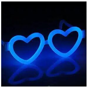Satana Briller Hjerteformet - Selvlysende Glow Stick (Color: Blue)