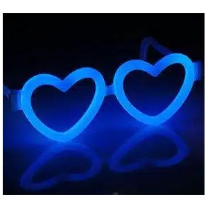 Satana Briller Hjerteformet - Selvlysende Glow Stick (Color: Blue)