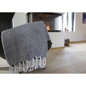 Satana Plaid I 100% Bomuld 135 X 200 Cm. Fra Rugs’n’more (Farve: Sort)