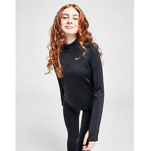 Nike Girls' Fitness Long Sleeve 1/2 Zip Top Junior, Black/White