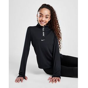 Nike Girls' Fitness Long Sleeve 1/2 Zip Top Junior, Black/White